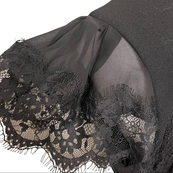 Nanette Lepore Size 10 Sheer Sleeved Fit and Flare Little Black Dress - Picture 12 of 14